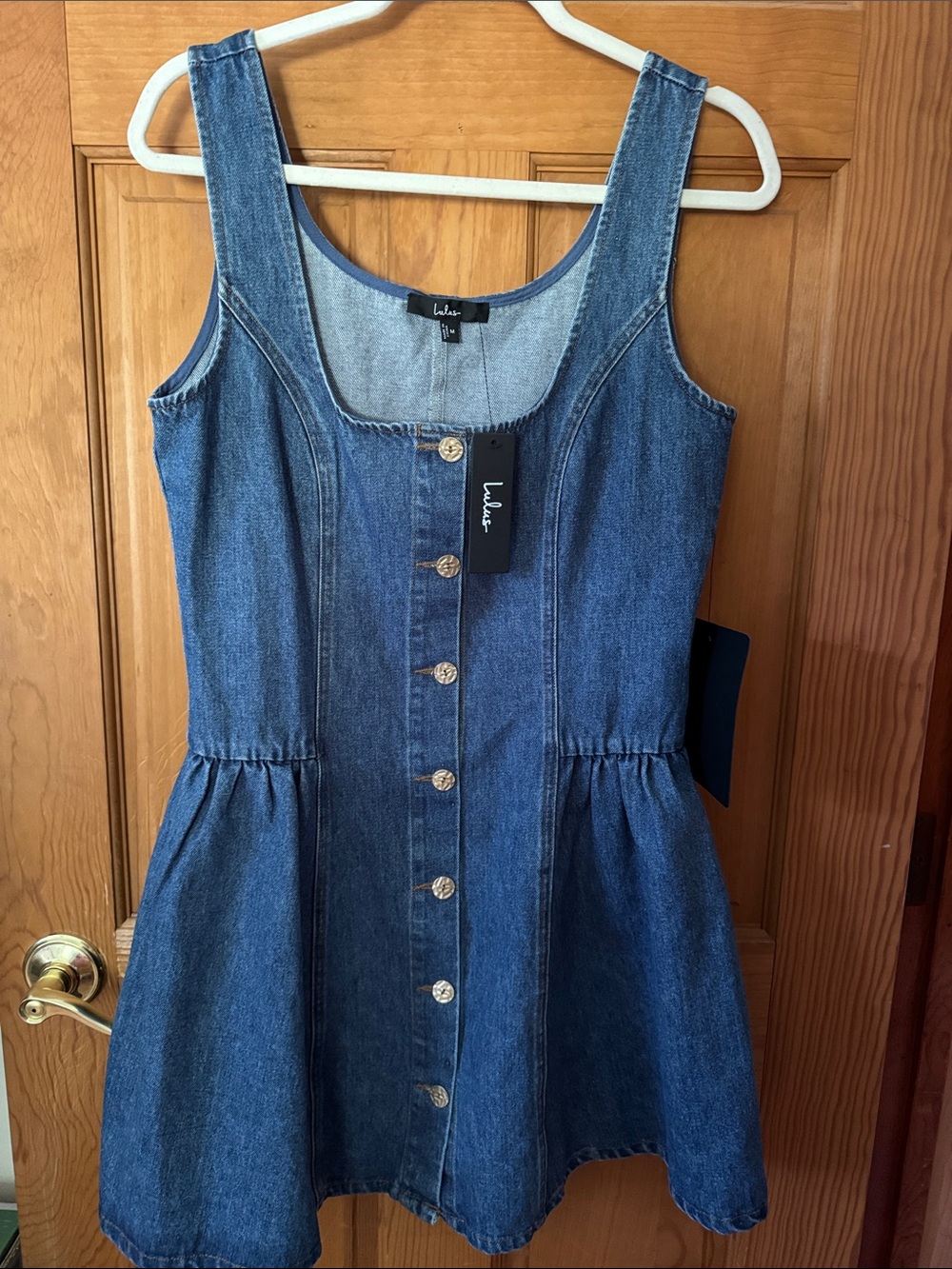Lulu's Blue Denim Button-Front Mini Dress